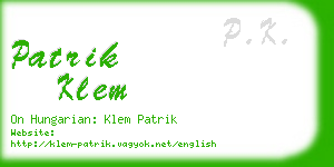 patrik klem business card